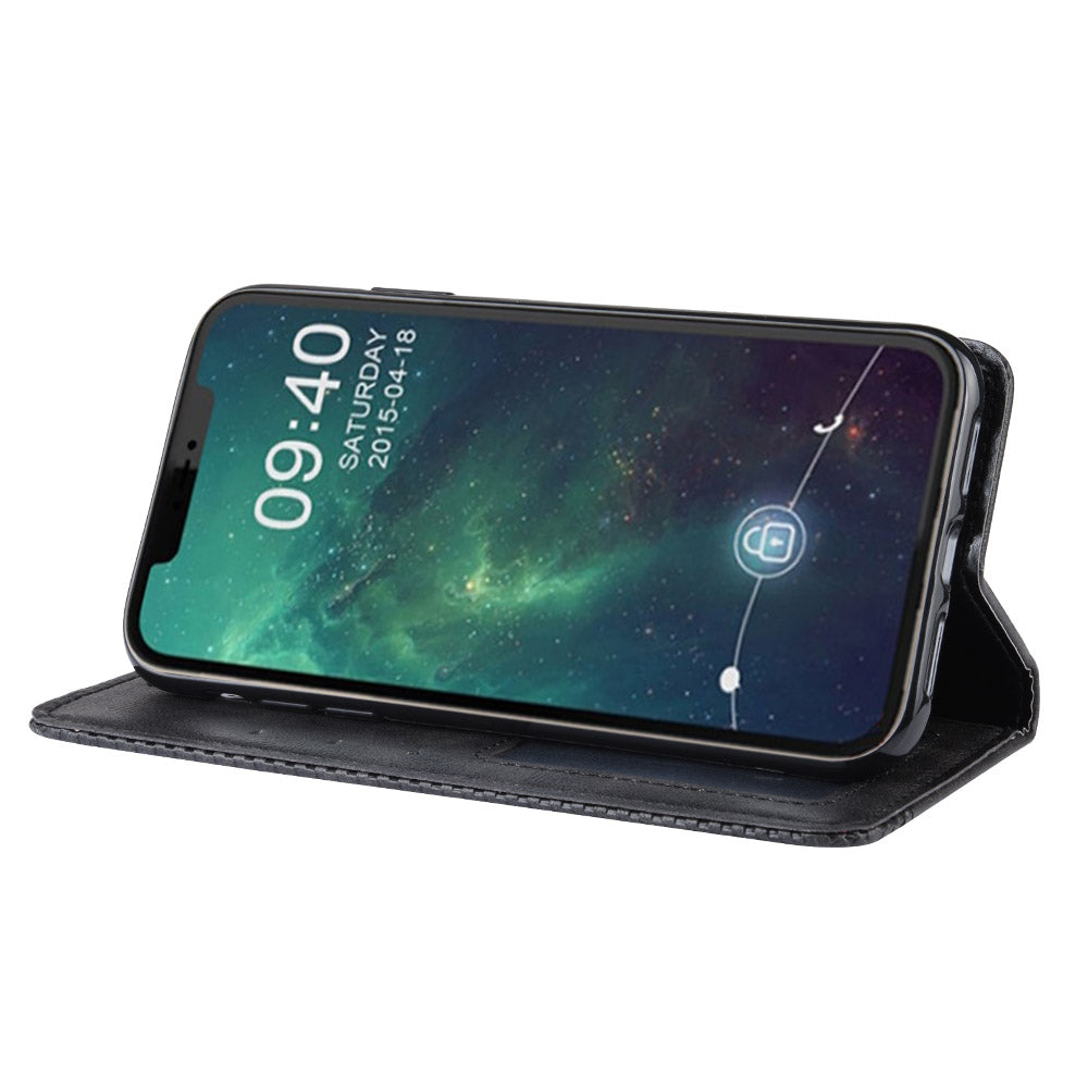 Auto-absorbed Retro PU Leather Stylish Cover for iPhone 12