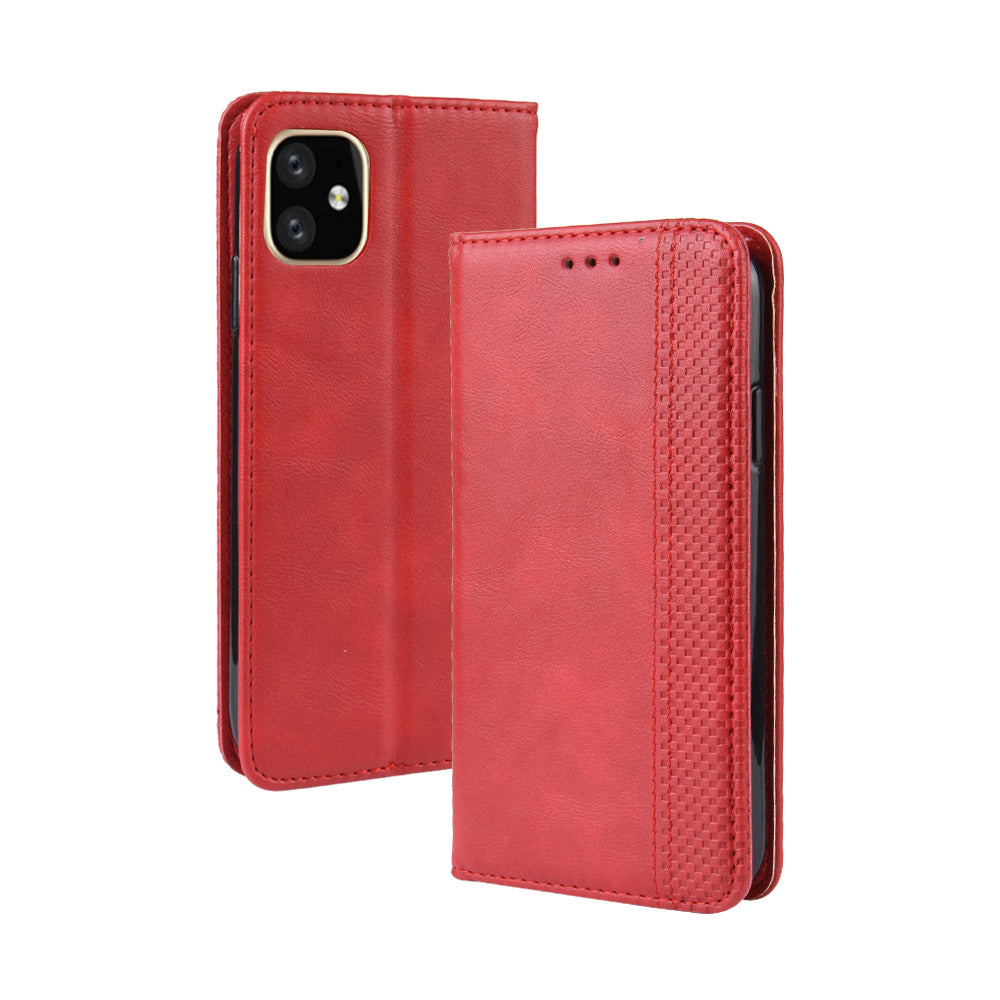 Auto-absorbed Retro PU Leather Stylish Cover for iPhone 12