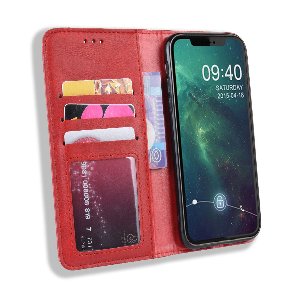 Auto-absorbed Retro PU Leather Stylish Cover for iPhone 12