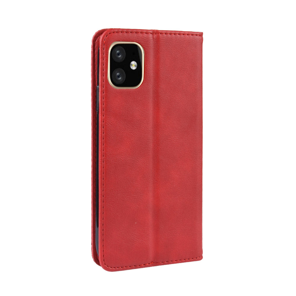 Auto-absorbed Retro PU Leather Stylish Cover for iPhone 12