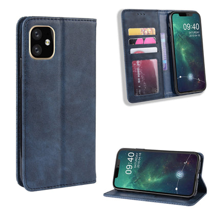 Auto-absorbed Retro PU Leather Stylish Cover for iPhone 12