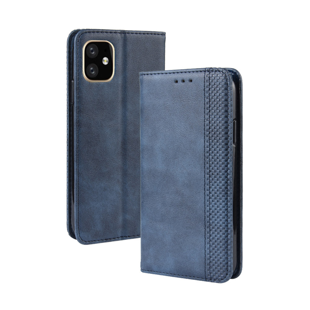 Auto-absorbed Retro PU Leather Stylish Cover for iPhone 12