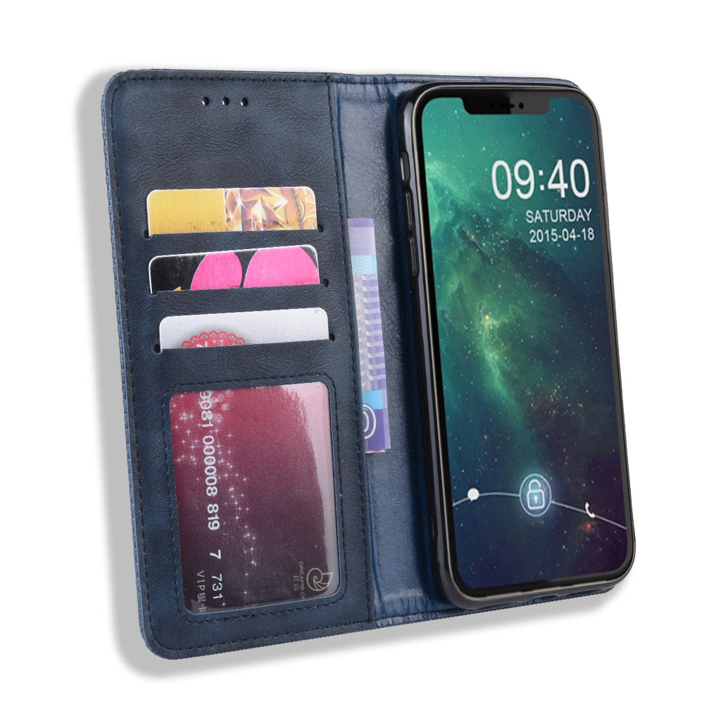 Auto-absorbed Retro PU Leather Stylish Cover for iPhone 12