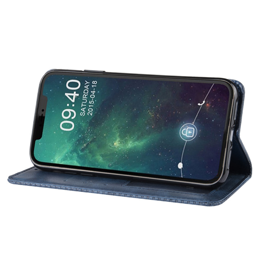 Auto-absorbed Retro PU Leather Stylish Cover for iPhone 12