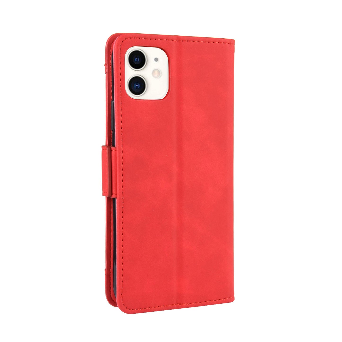 PU Leather with Multiple Card Slots Phone Cover for iPhone 12 with Magnetic Clasp Closure