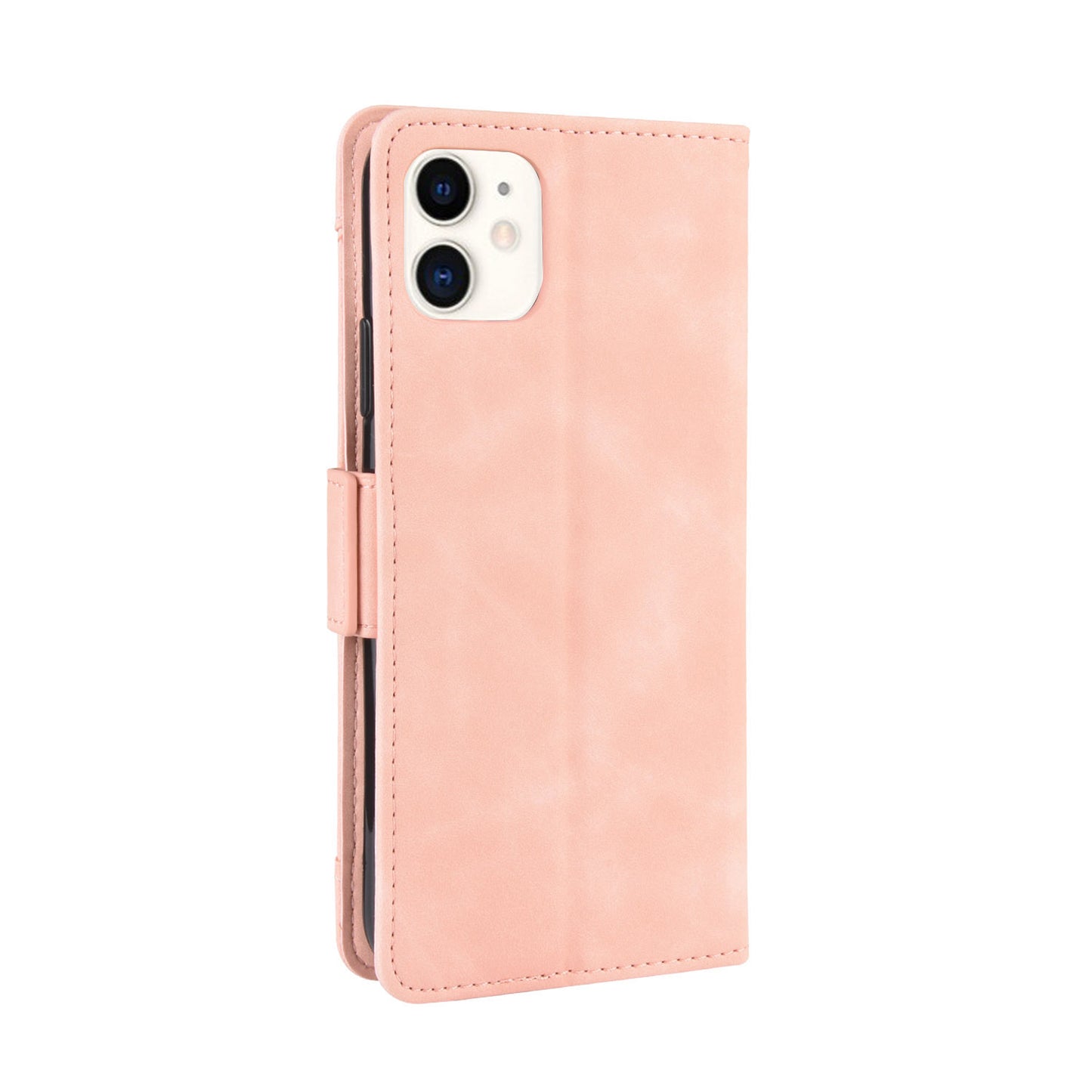 PU Leather with Multiple Card Slots Phone Cover for iPhone 12 with Magnetic Clasp Closure
