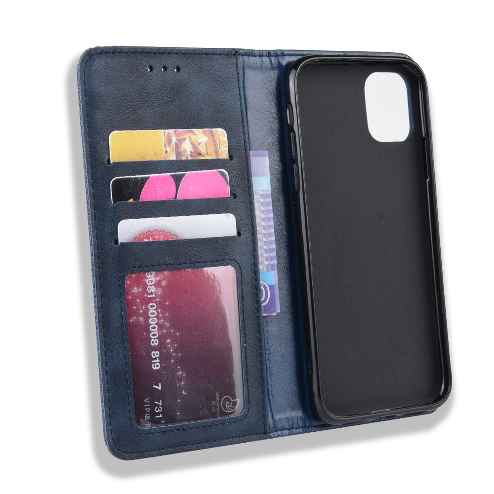 Auto-absorbed Retro PU Leather Cover for iPhone 12 Pro Max 6.7 inch