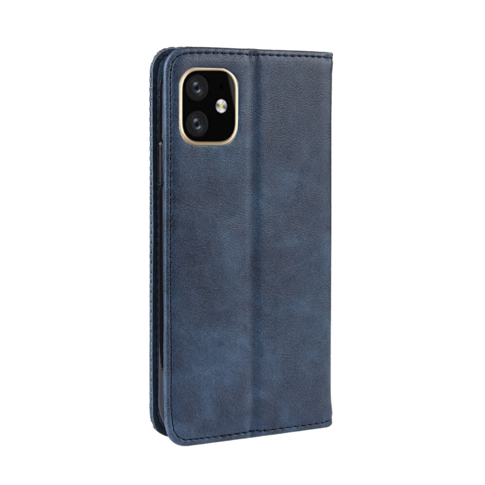 Auto-absorbed Retro PU Leather Cover for iPhone 12 Pro Max 6.7 inch