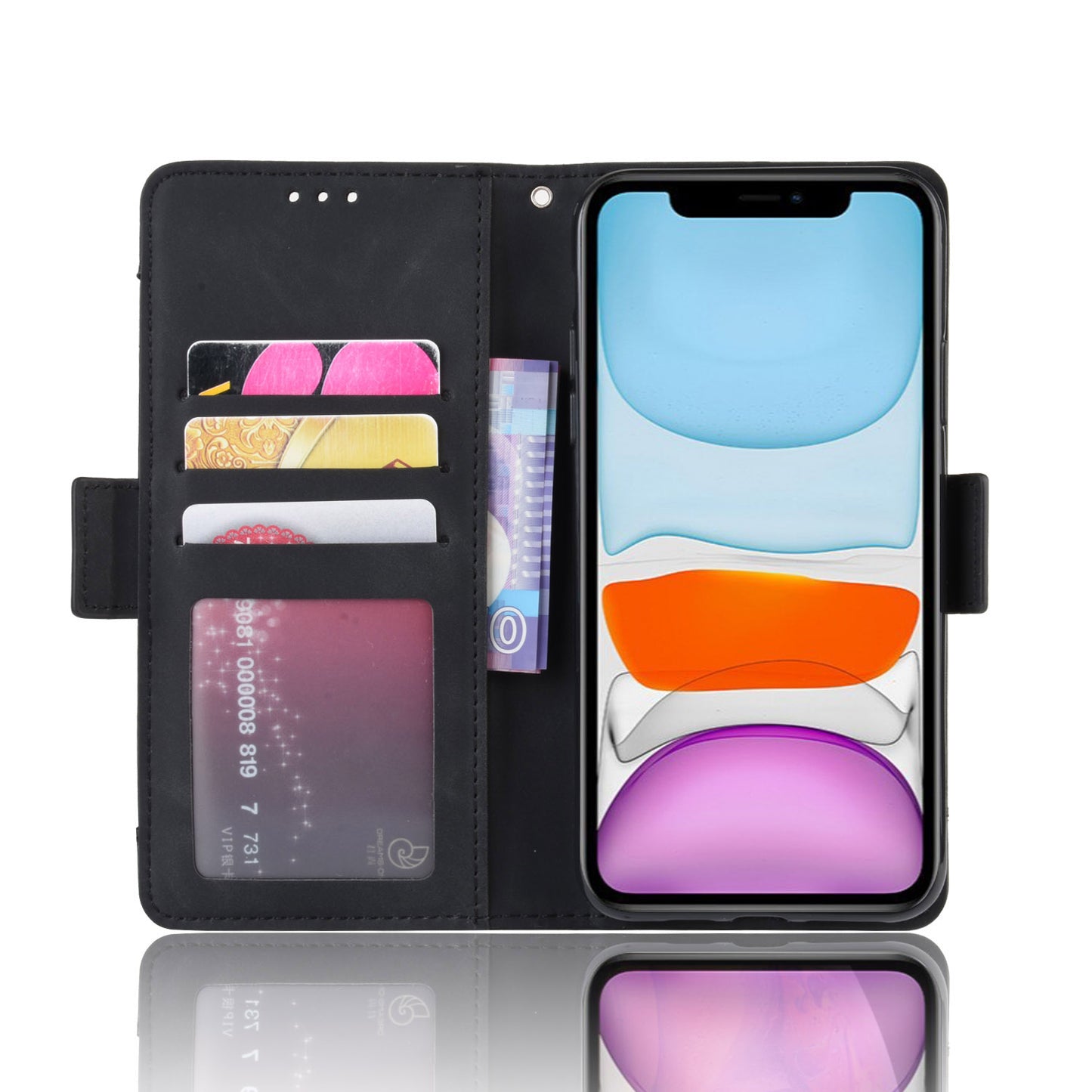 Leather Phone Unique Case with Multiple Card Slots for iPhone 12 Pro Max 6.7 inch