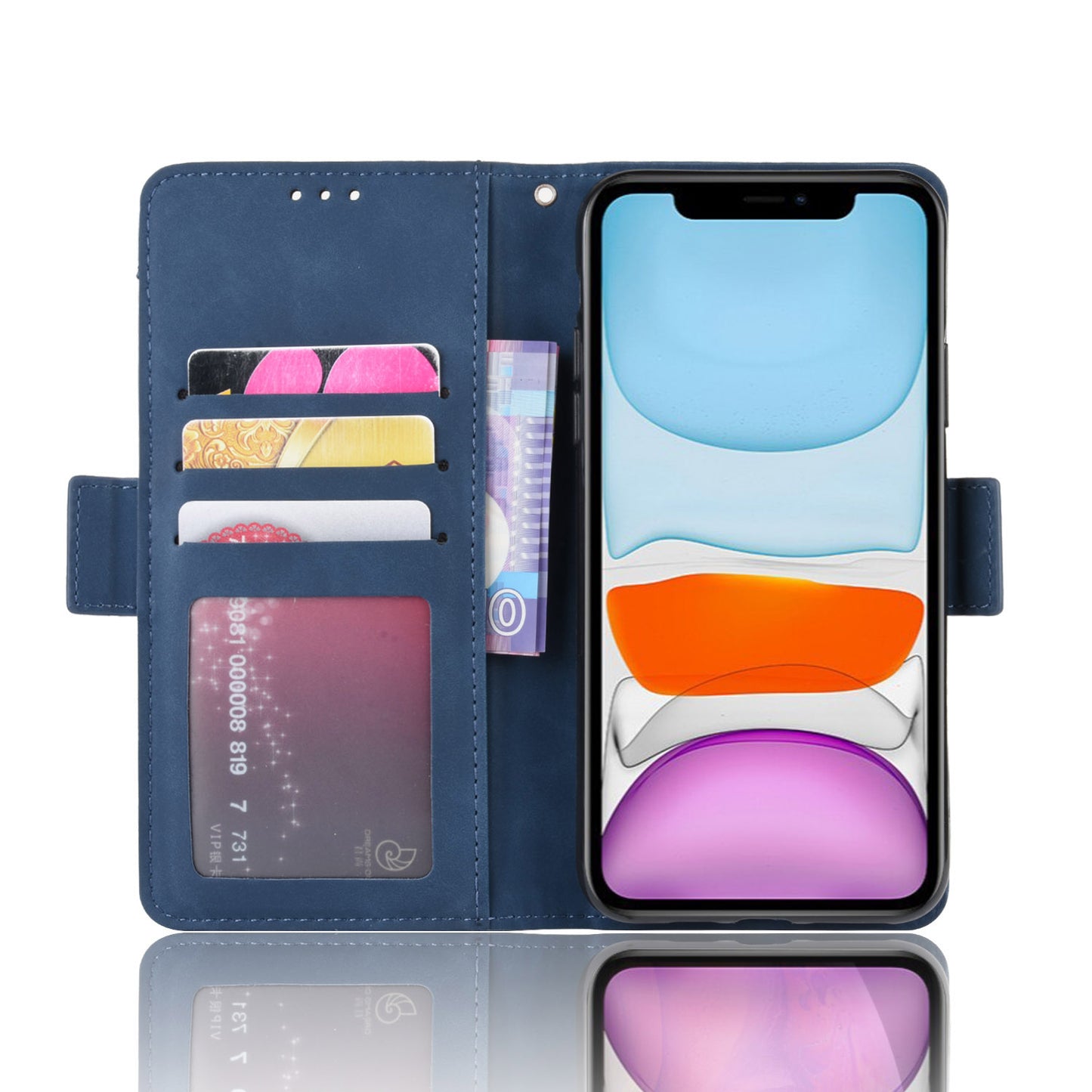 Leather Phone Unique Case with Multiple Card Slots for iPhone 12 Pro Max 6.7 inch