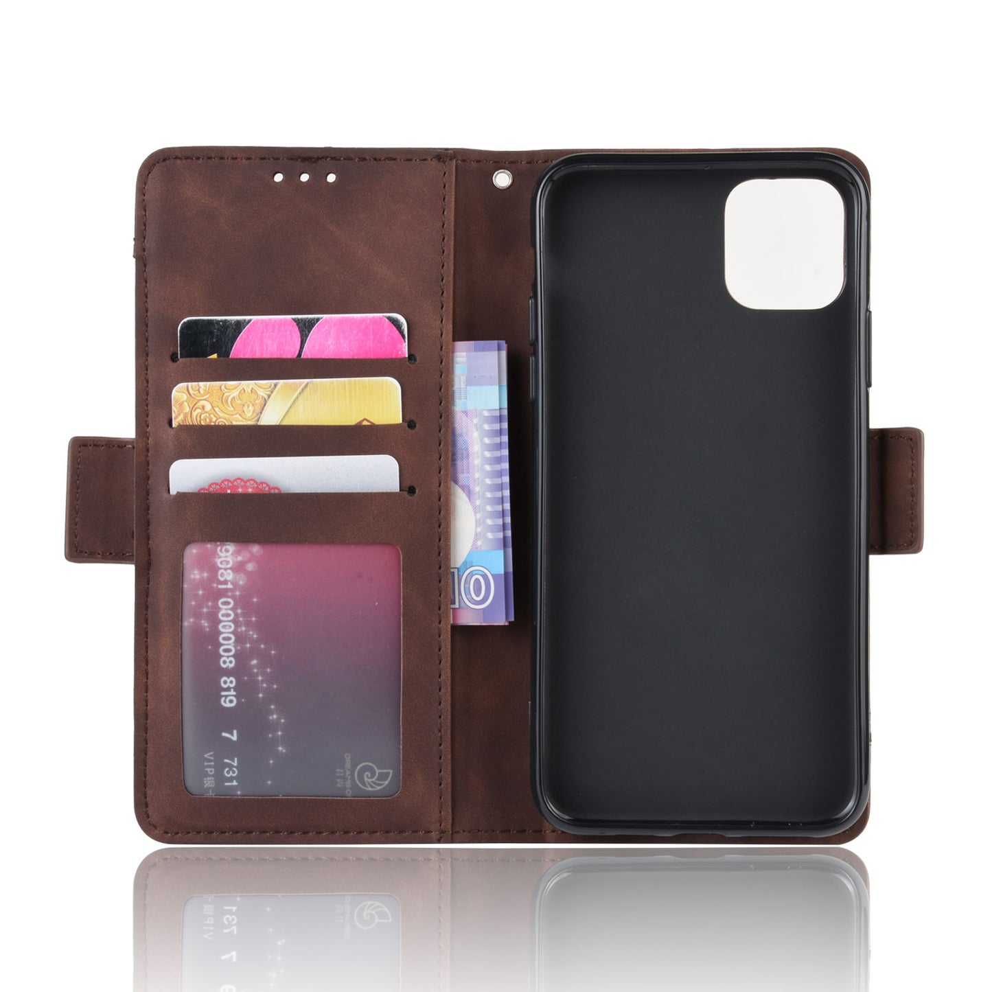 Leather Phone Unique Case with Multiple Card Slots for iPhone 12 Pro Max 6.7 inch