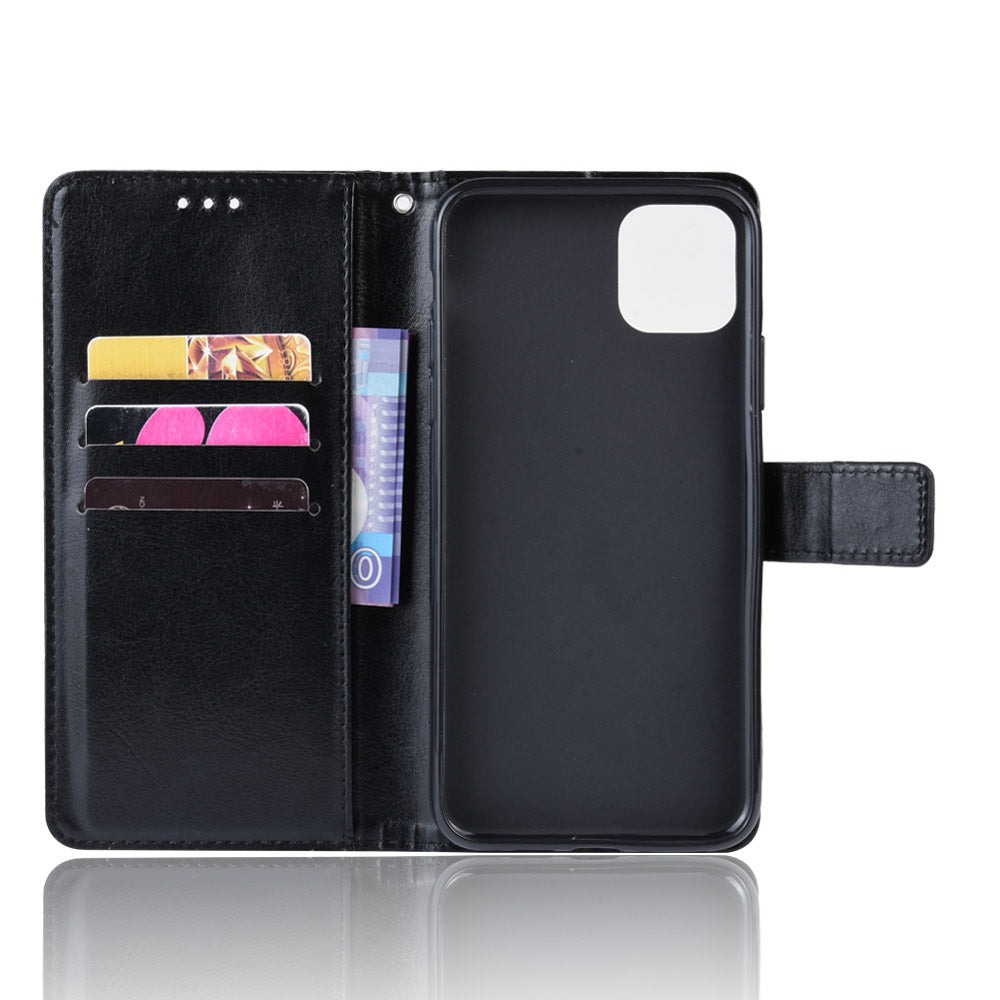 Crazy Horse Skin Leather Shell with Strap for iPhone 12 mini