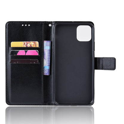 Crazy Horse Skin Leather Shell with Strap for iPhone 12 mini