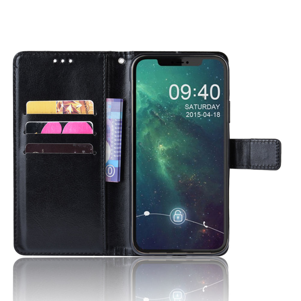 Crazy Horse Skin Leather Shell with Strap for iPhone 12 mini