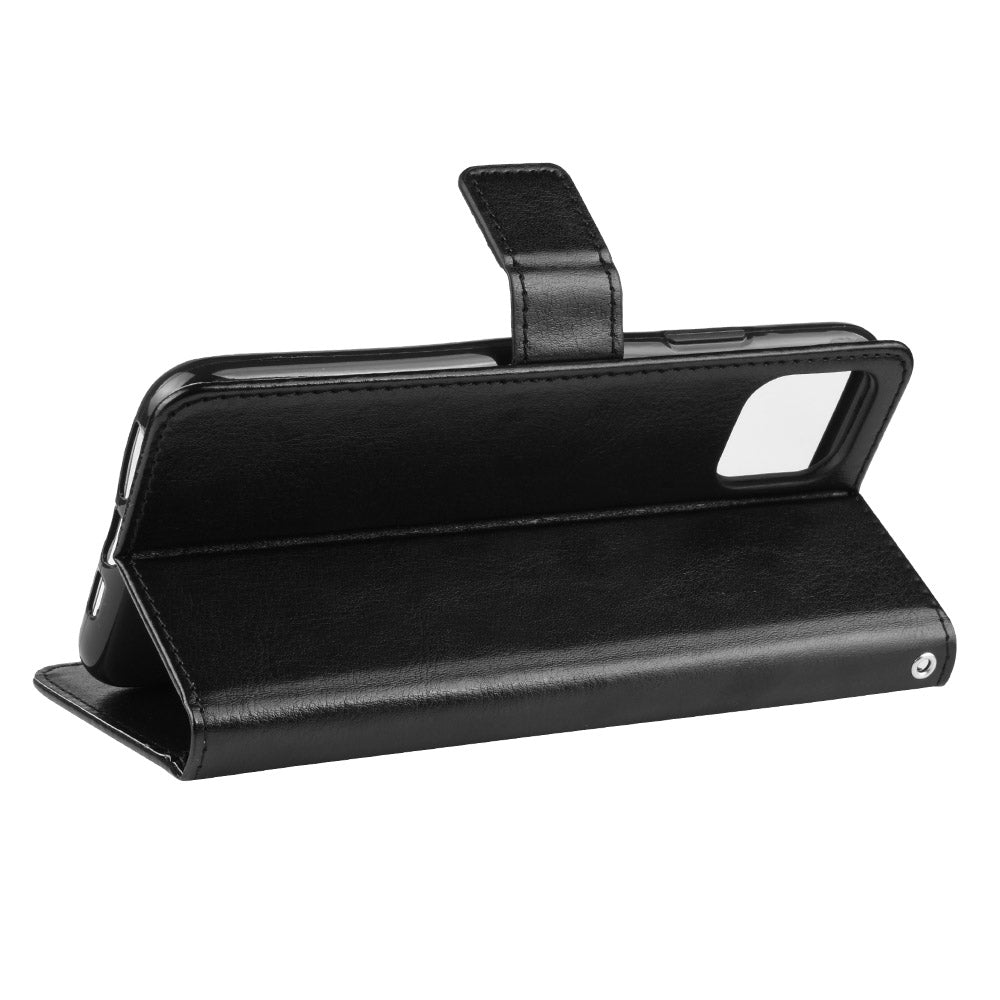 Crazy Horse Skin Leather Shell with Strap for iPhone 12 mini