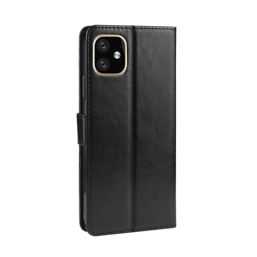 Crazy Horse Skin Leather Shell with Strap for iPhone 12 mini