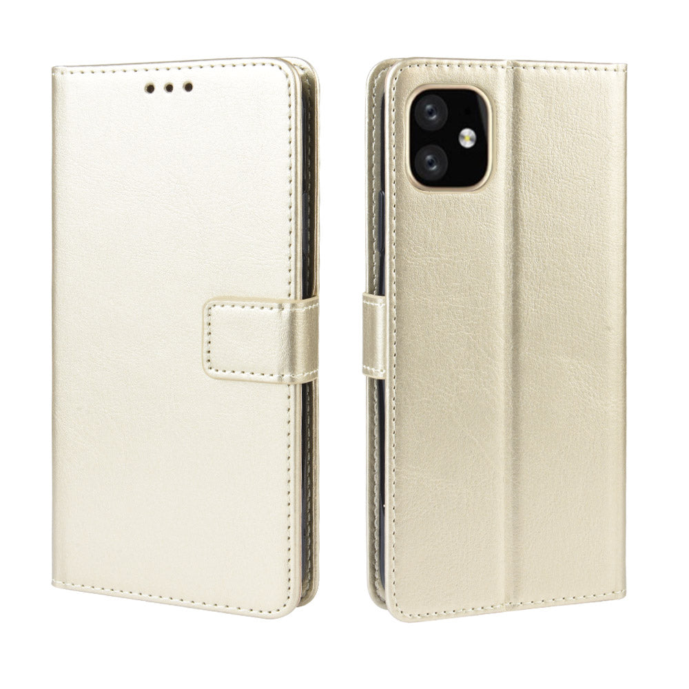 Crazy Horse Skin Leather Shell with Strap for iPhone 12 mini