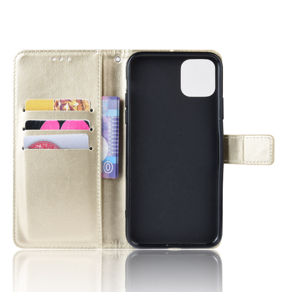 Crazy Horse Skin Leather Shell with Strap for iPhone 12 mini