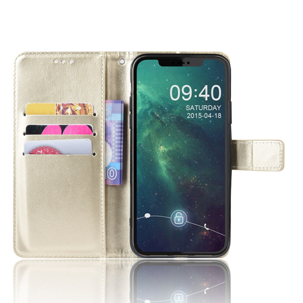 Crazy Horse Skin Leather Shell with Strap for iPhone 12 mini