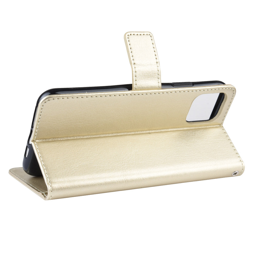 Crazy Horse Skin Leather Shell with Strap for iPhone 12 mini
