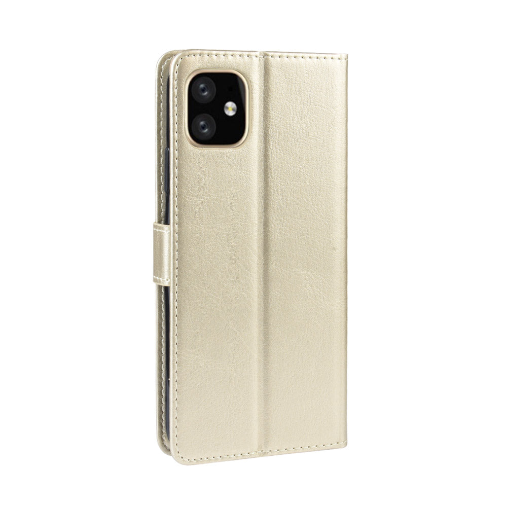 Crazy Horse Skin Leather Shell with Strap for iPhone 12 mini