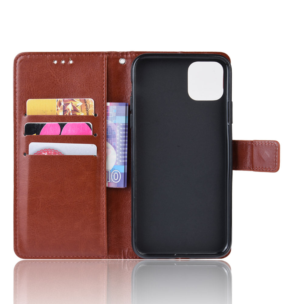 Crazy Horse Skin Leather Shell with Strap for iPhone 12 mini