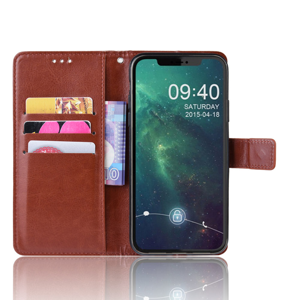 Crazy Horse Skin Leather Shell with Strap for iPhone 12 mini