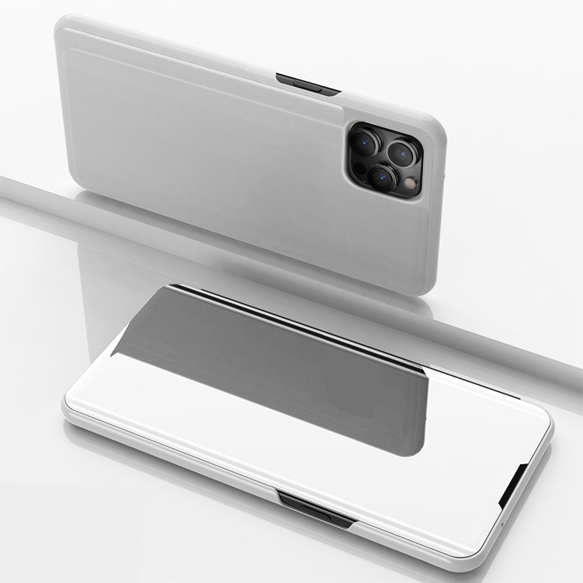 Plated Mirror Surface Flip Stand Leather Cover for iPhone 12 Pro Max 6.7 inch