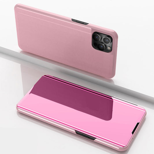 Plated Mirror Surface Flip Stand Leather Cover for iPhone 12 Pro Max 6.7 inch