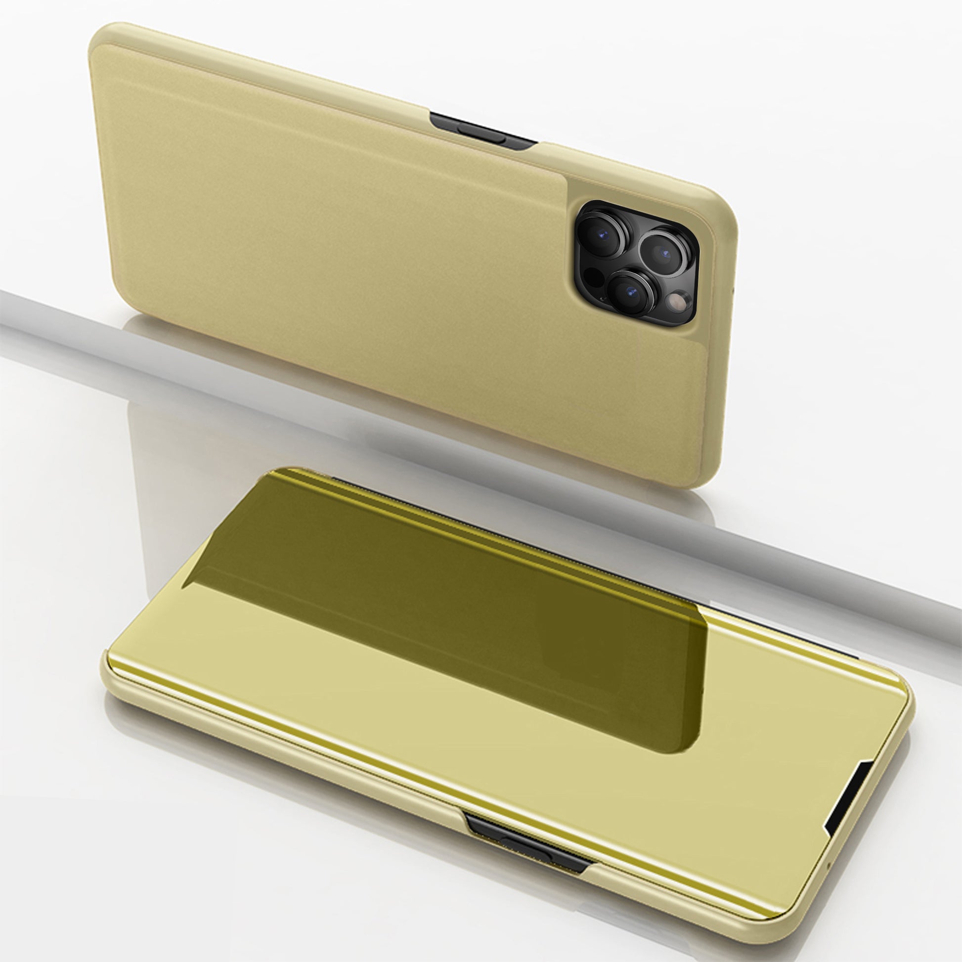 Plated Mirror Surface Flip Stand Leather Cover for iPhone 12 Pro Max 6.7 inch