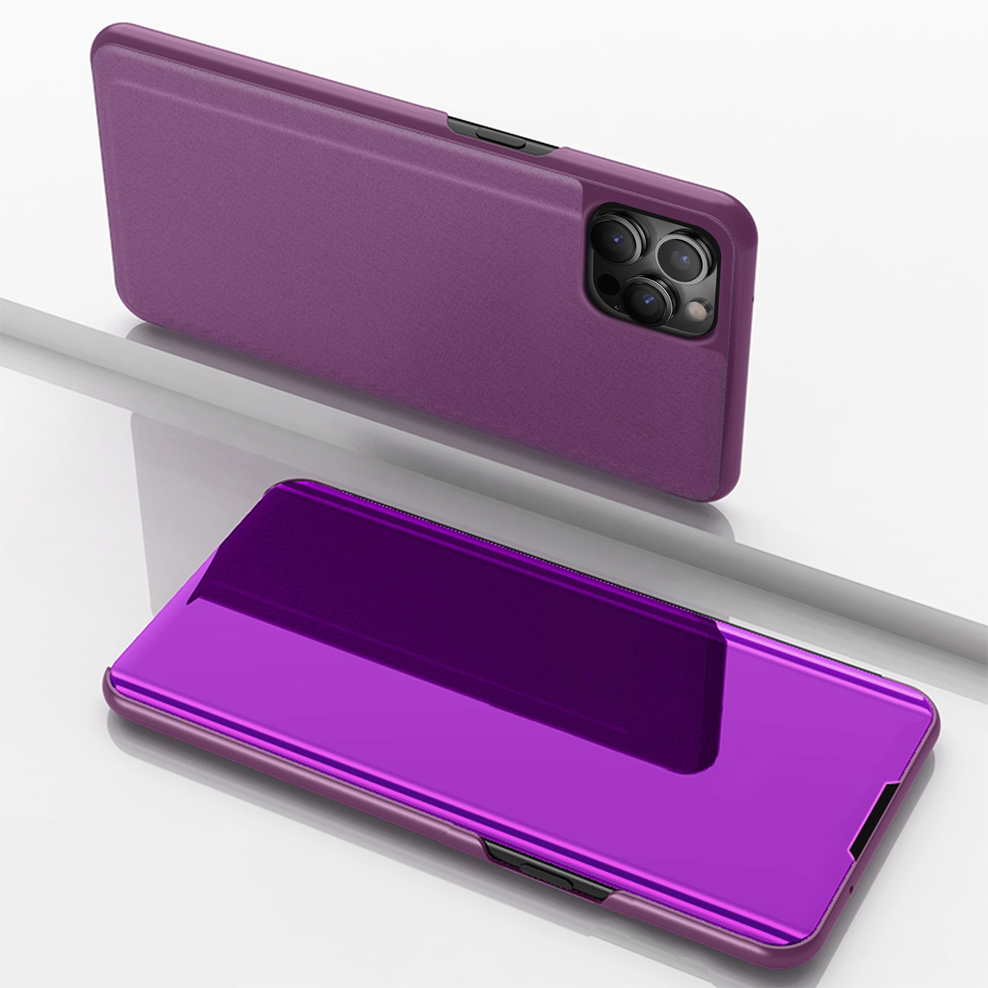 Plated Mirror Surface Flip Stand Leather Cover for iPhone 12 Pro Max 6.7 inch