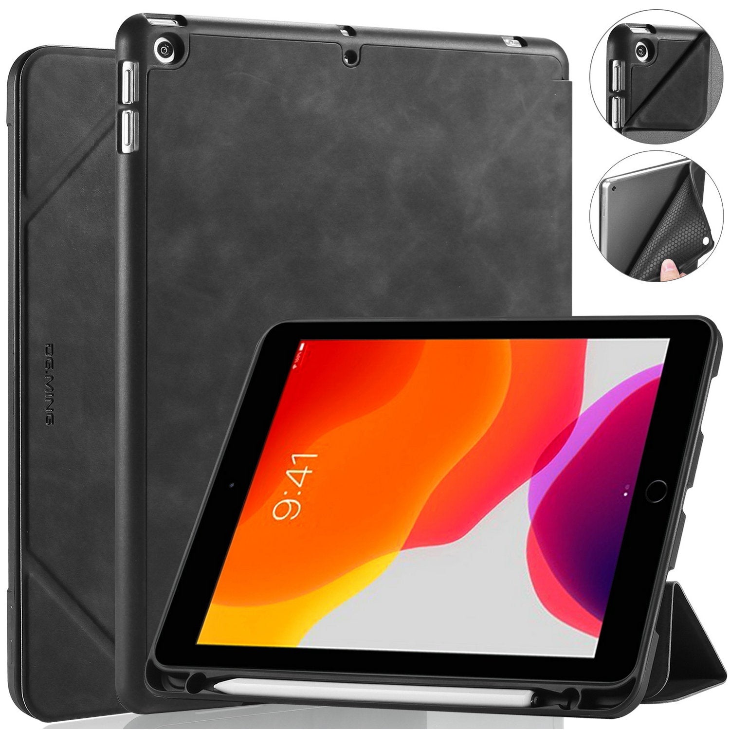 DG.MING See Series Case Auto Wake & Sleep Leather Shell for iPad 10.2 (2021)/(2020)/(2019)