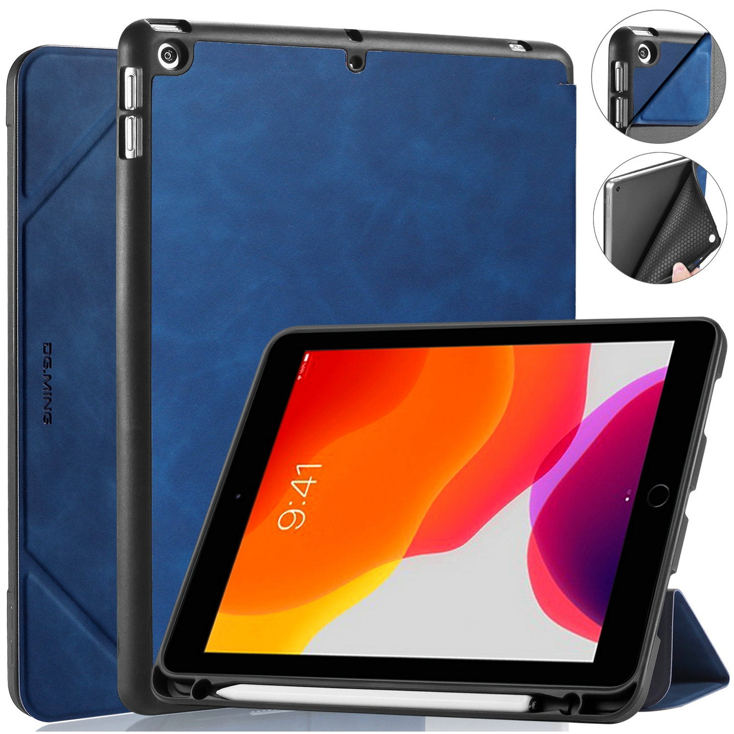 DG.MING See Series Case Auto Wake & Sleep Leather Shell for iPad 10.2 (2021)/(2020)/(2019)