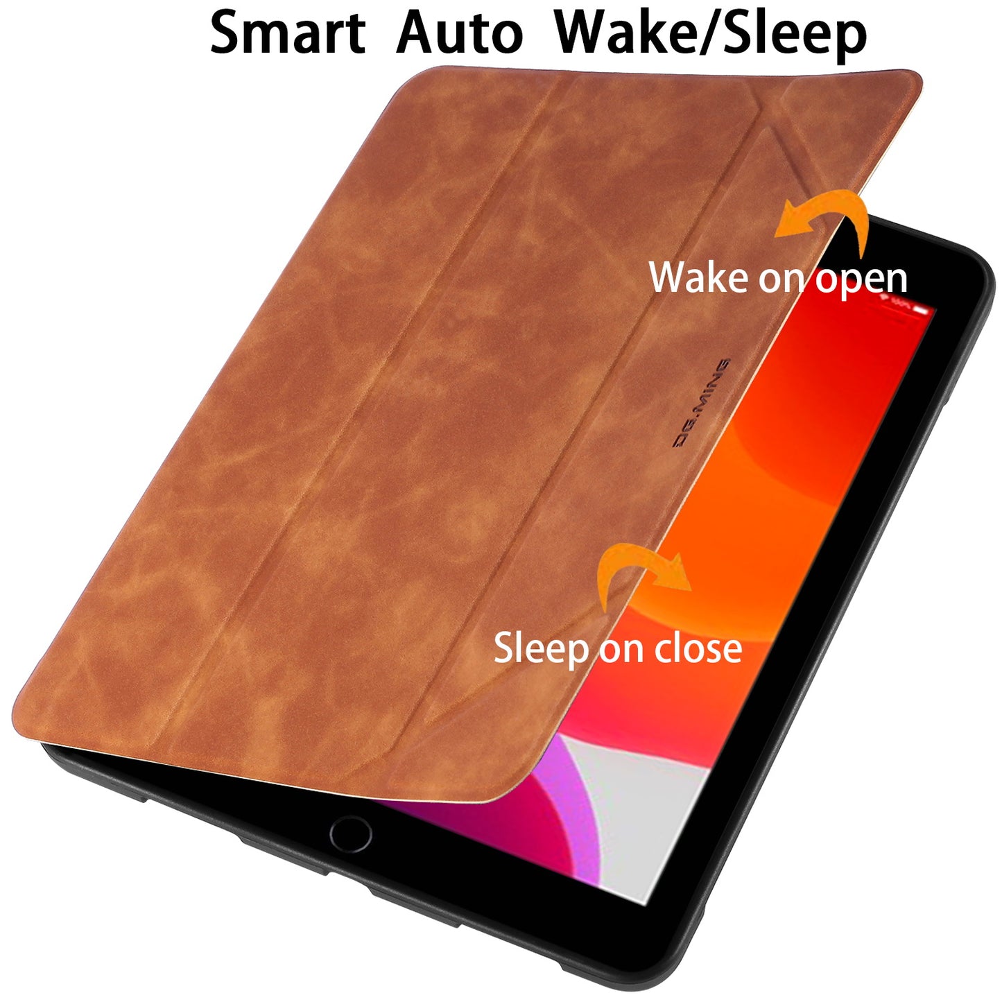 DG.MING See Series Case Auto Wake & Sleep Leather Shell for iPad 10.2 (2021)/(2020)/(2019)