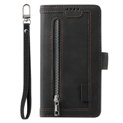 Zipper Pocket 9 Card Slots Leather Wallet Case for iPhone 6s/6