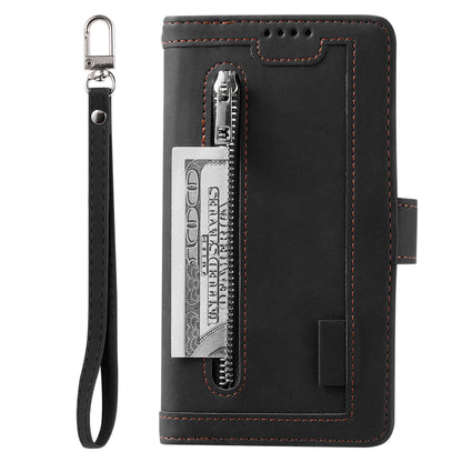 Zipper Pocket 9 Card Slots Leather Wallet Case for iPhone 6s/6
