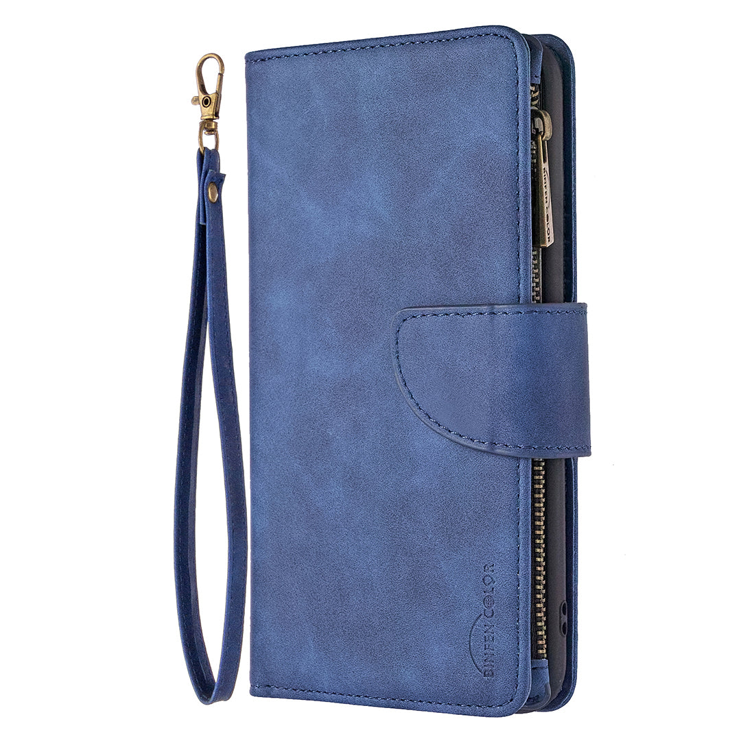 BF02 Silky Touch Feeling Wallet Leather Stand Phone Case with Zipper Pocket for iPhone 6/6s 4.7-inch