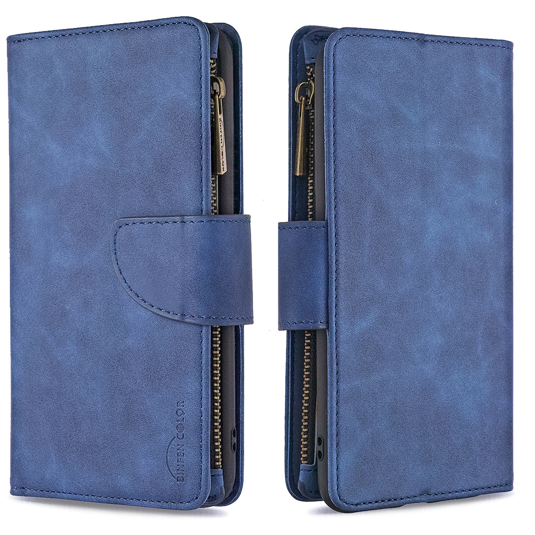 BF02 Silky Touch Feeling Wallet Leather Stand Phone Case with Zipper Pocket for iPhone 6/6s 4.7-inch