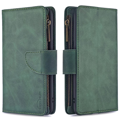 BF02 Silky Touch Feeling Wallet Leather Stand Phone Case with Zipper Pocket for iPhone 6/6s 4.7-inch
