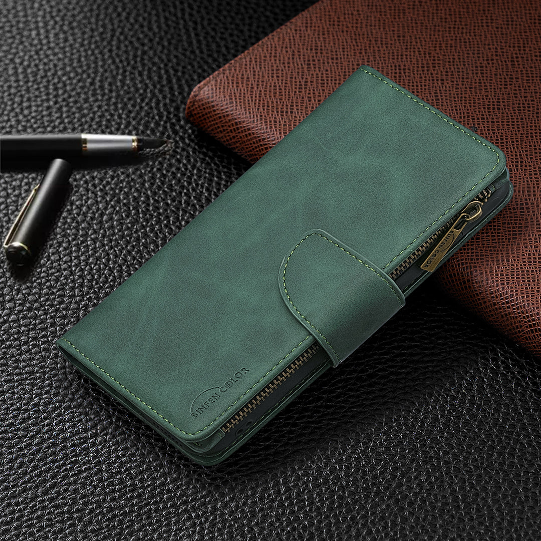 BF02 Silky Touch Feeling Wallet Leather Stand Phone Case with Zipper Pocket for iPhone 6/6s 4.7-inch