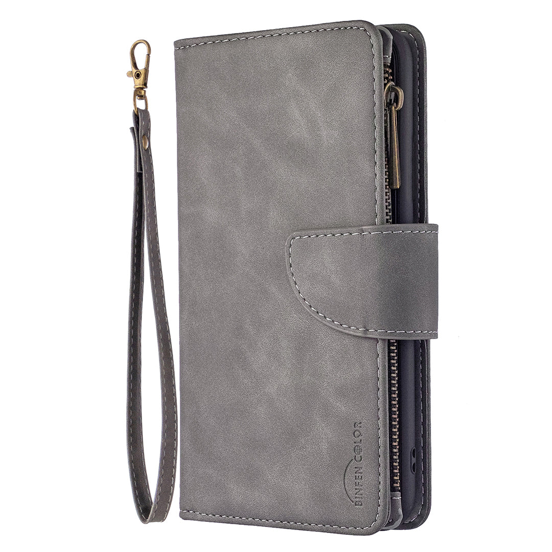 BF02 Silky Touch Feeling Wallet Leather Stand Phone Case with Zipper Pocket for iPhone 6/6s 4.7-inch