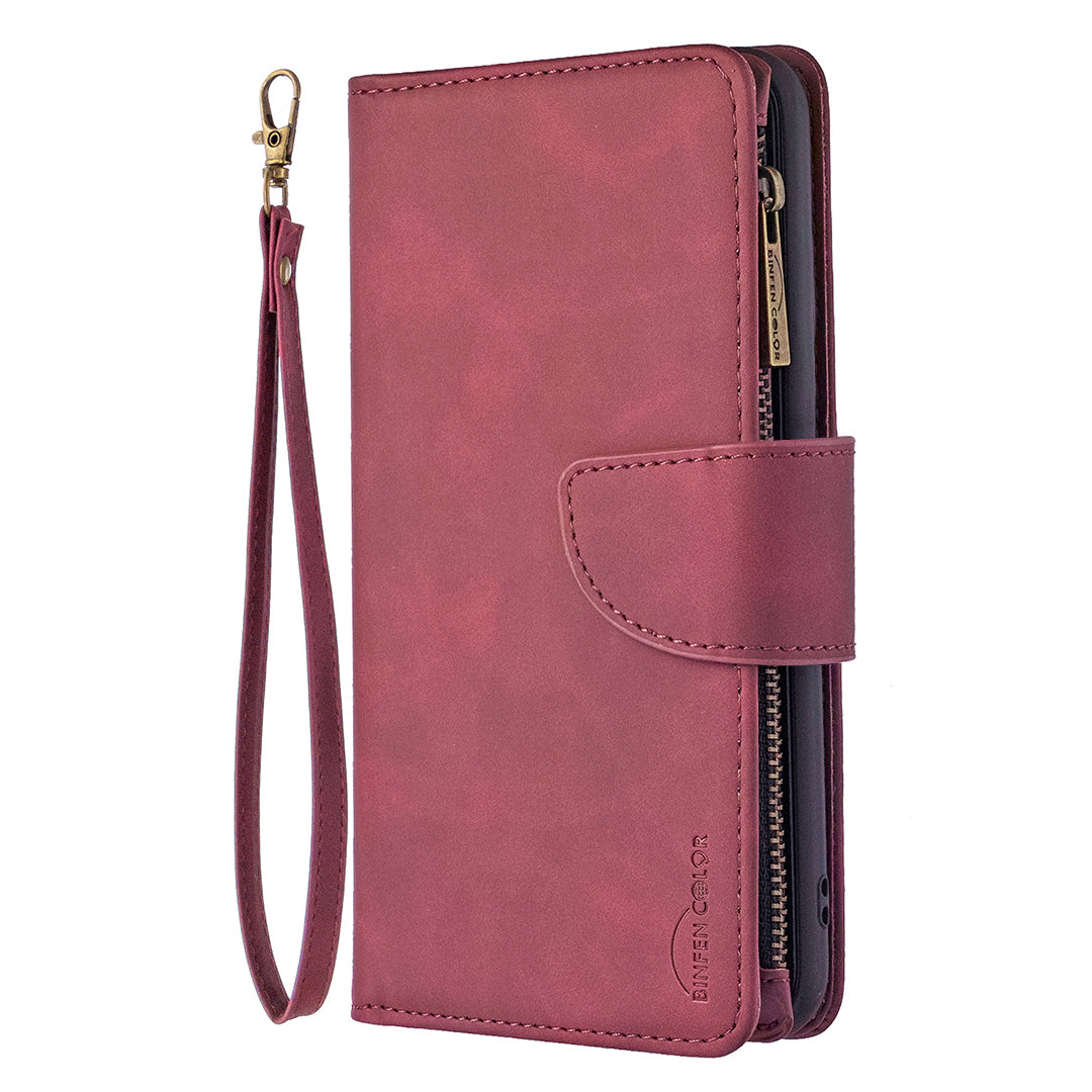 BF02 Silky Touch Feeling Wallet Leather Stand Phone Case with Zipper Pocket for iPhone 6/6s 4.7-inch