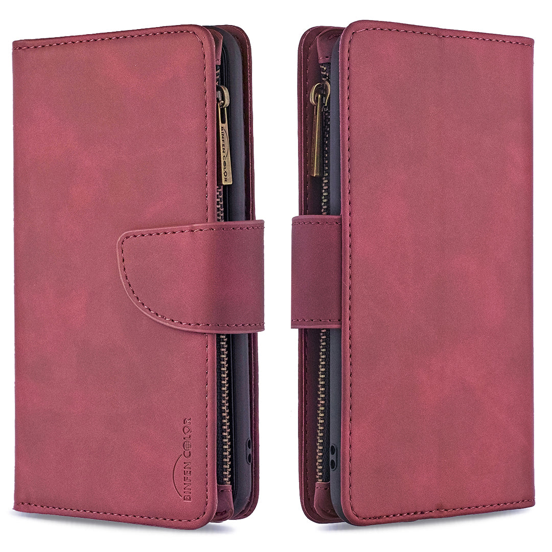 BF02 Silky Touch Feeling Wallet Leather Stand Phone Case with Zipper Pocket for iPhone 6/6s 4.7-inch