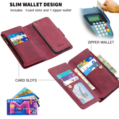BF02 Silky Touch Feeling Wallet Leather Stand Phone Case with Zipper Pocket for iPhone 6/6s 4.7-inch