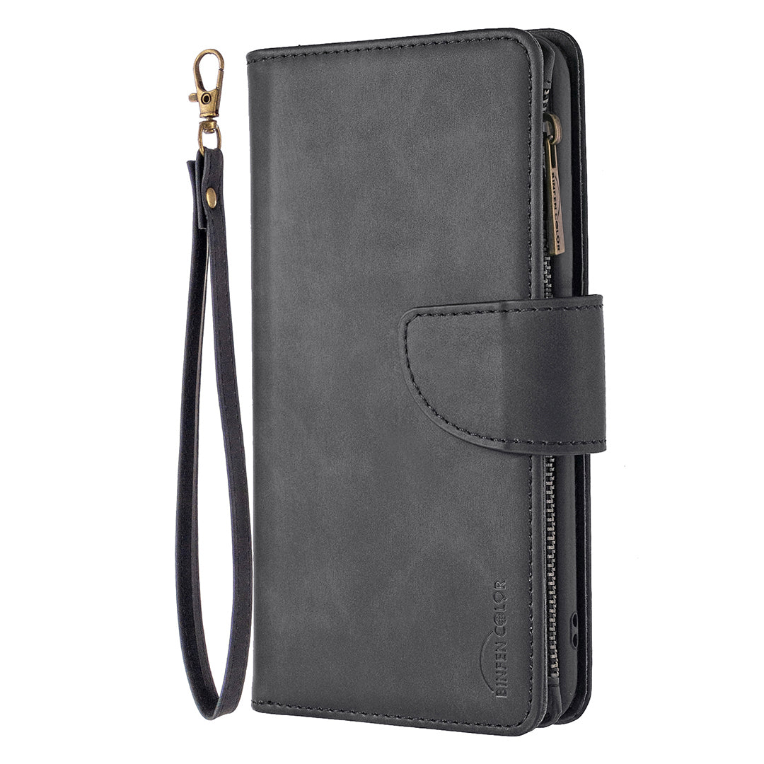 BF02 Silky Touch Feeling Wallet Leather Stand Phone Case with Zipper Pocket for iPhone 6/6s 4.7-inch