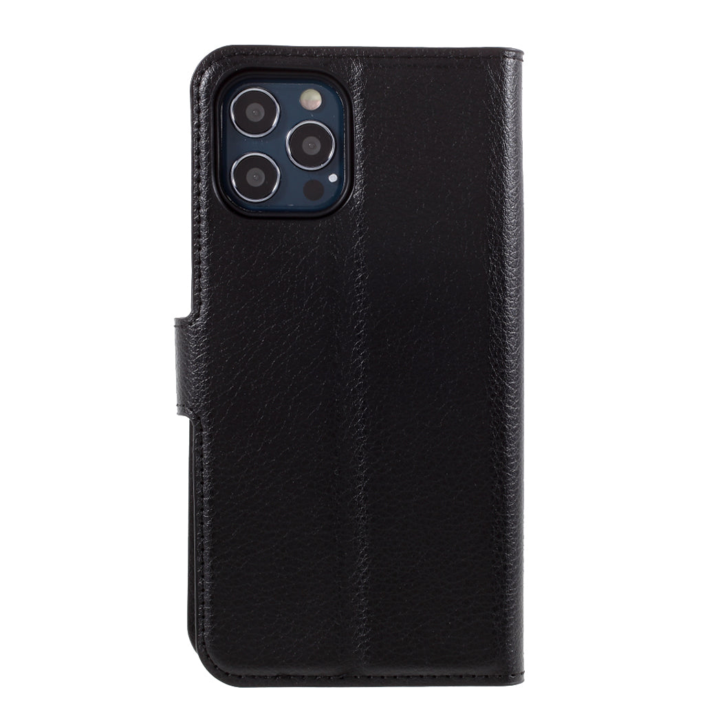 Litchi Surface Shell Leather Case with Stand for iPhone 12 Pro/12 Mobile Phone Accessories