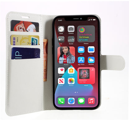 Litchi Surface Shell Leather Case with Stand for iPhone 12 Pro/12 Mobile Phone Accessories