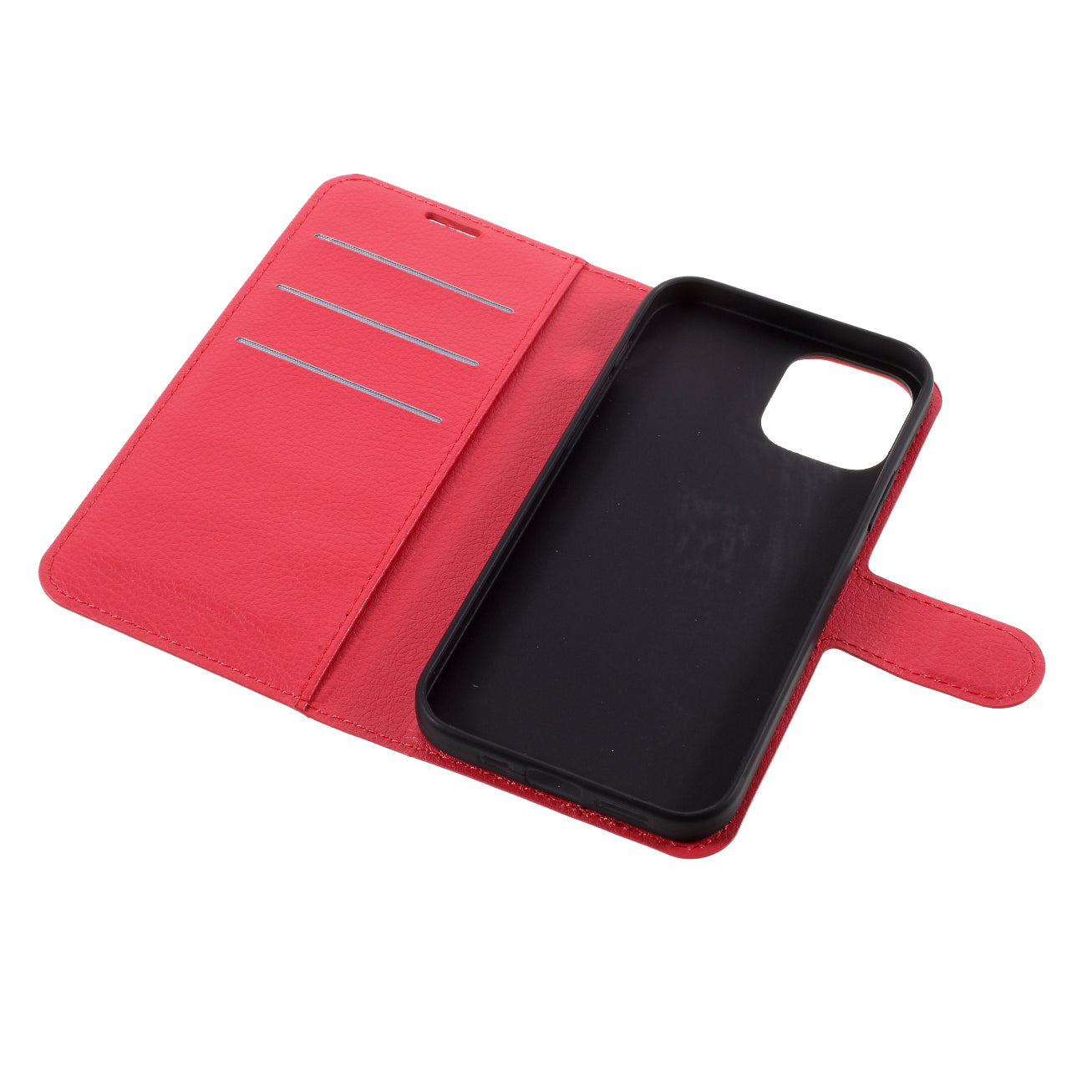 Litchi Surface Shell Leather Case with Stand for iPhone 12 Pro/12 Mobile Phone Accessories