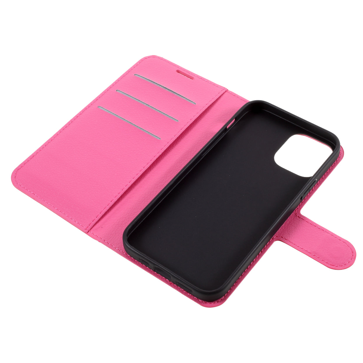 Litchi Surface Shell Leather Case with Stand for iPhone 12 Pro/12 Mobile Phone Accessories