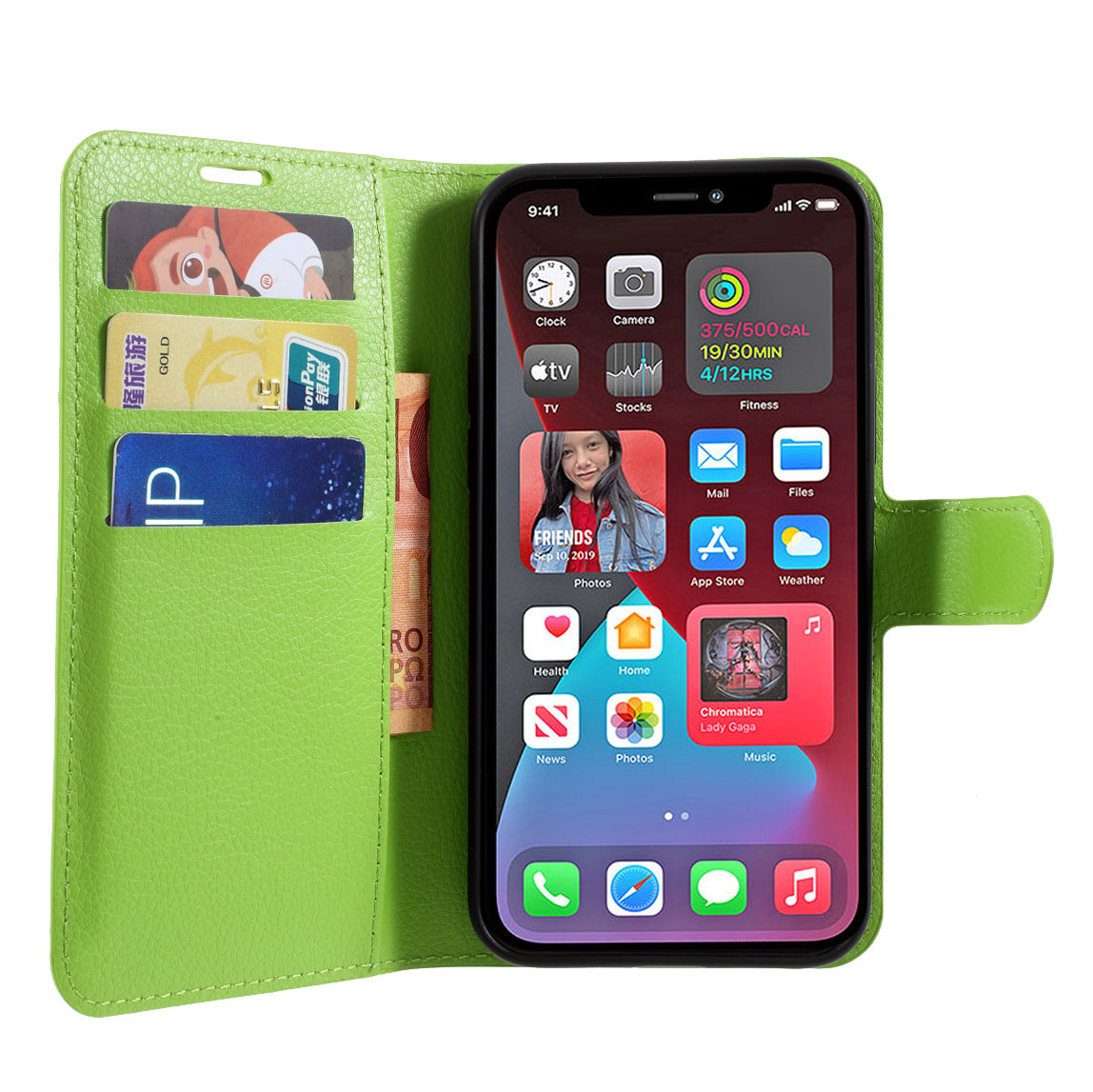 Litchi Surface Shell Leather Case with Stand for iPhone 12 Pro/12 Mobile Phone Accessories